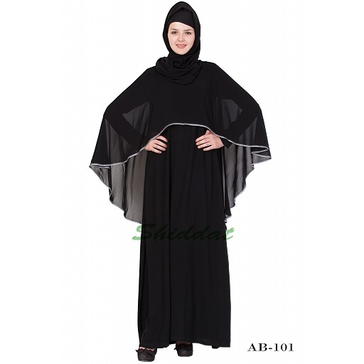 Cape abaya- Black-Grey